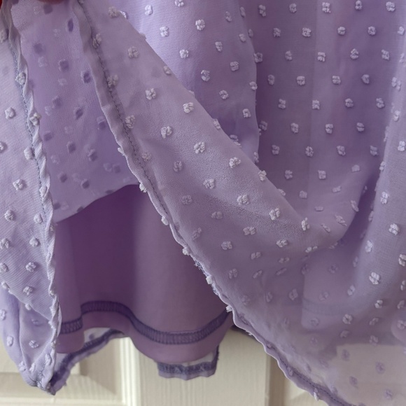 Missguided Dobby Spot Milkmaid Mini Dress - Lilac / Lavender Size 0 - Picture 8 of 10